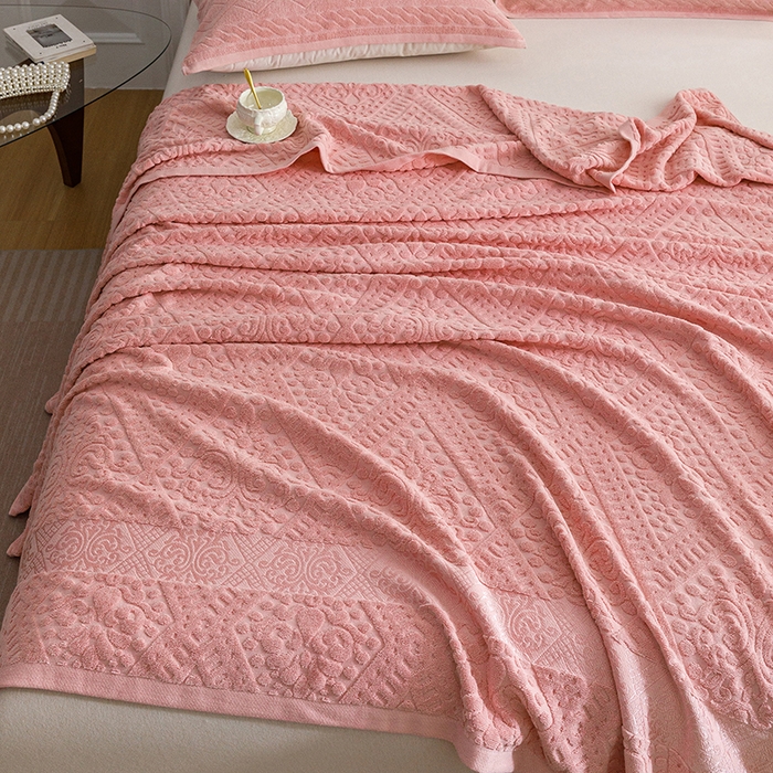 91家纺网 家纺一手货源 找家纺 悦然毛巾被 2026春夏新款全棉老式毛巾被夏凉被夏被 菱纹豆纱