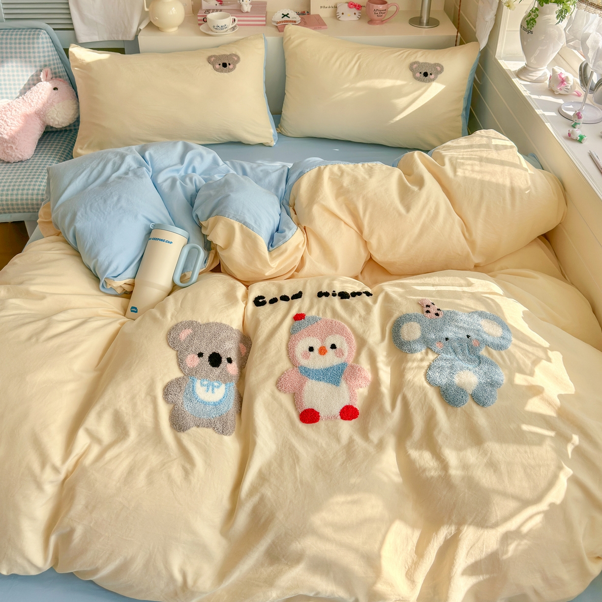 91家纺网 家纺一手货源 找家纺 （总）优卡迪家纺馆 2026新款A类亲肤水洗棉毛巾绣系列四件套下载文件包含买家秀