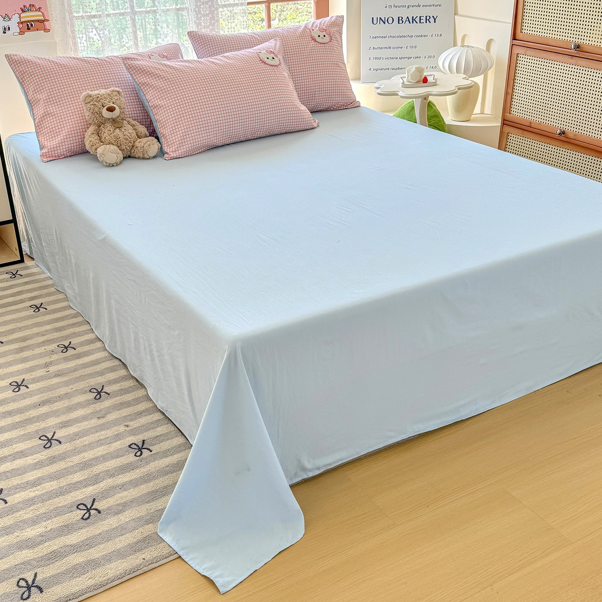 91家纺网 家纺一手货源 找家纺 优卡迪家纺馆 2026新款A类亲肤水洗棉毛巾绣系列四件套下载文件包含买家秀 草莓KT-布丁粉