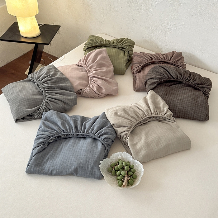 91家纺网 家纺一手货源 找家纺 法芙娜家纺 2026新款全棉色织提花床笠 组合图