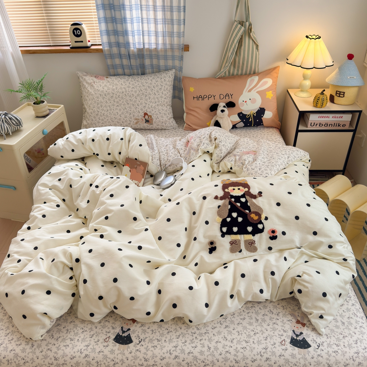 91家纺网 家纺一手货源 找家纺 （总）女子家纺 2026新款13370纯棉毛巾绣呆萌系列四件套第一波