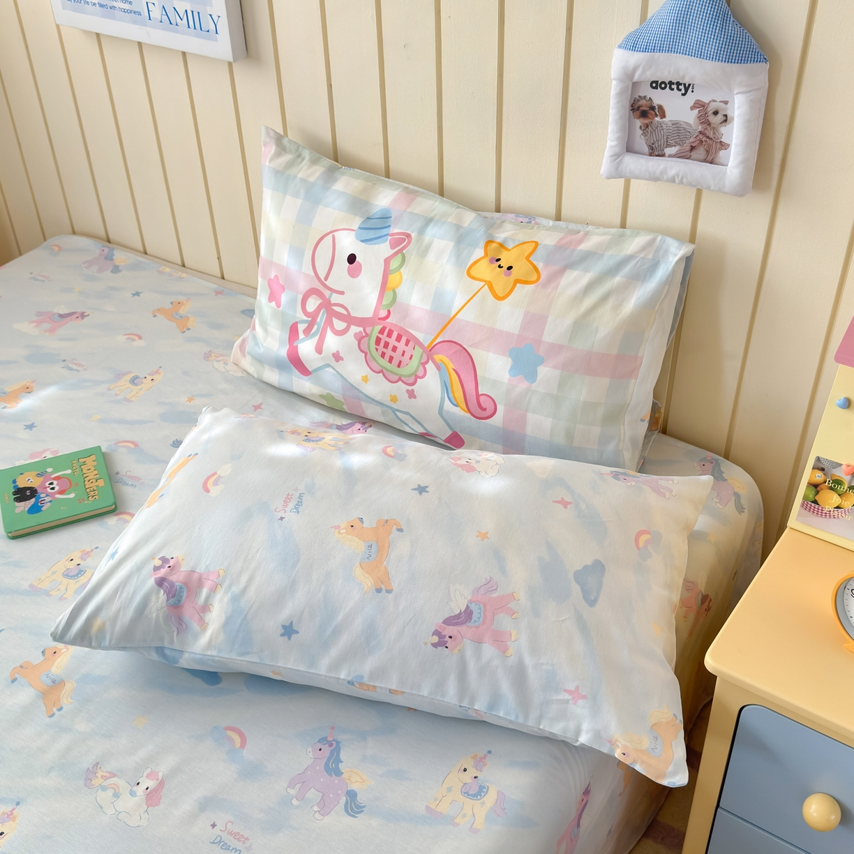 91家纺网 家纺一手货源 找家纺 女子家纺 2026新款13370纯棉毛巾绣呆萌系列四件套第一波 马上有钱 -蓝