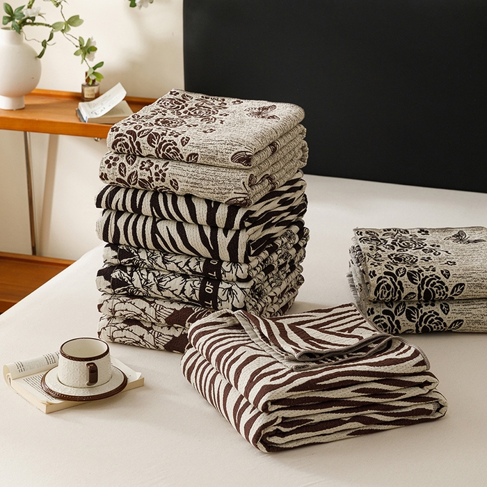 91家纺网 家纺一手货源 找家纺 （总）悦然毛巾被 2026新款美拉德色织提花全棉纯棉纱布毛巾被夏被夏凉被空调被