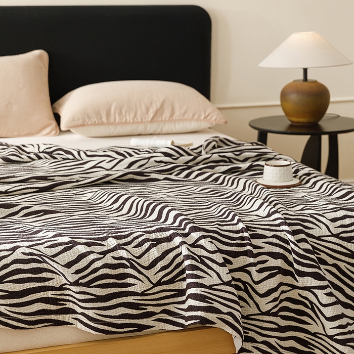 91家纺网 家纺一手货源 找家纺 悦然毛巾被 2026新款美拉德色织提花全棉纯棉纱布毛巾被夏被夏凉被空调被 简居