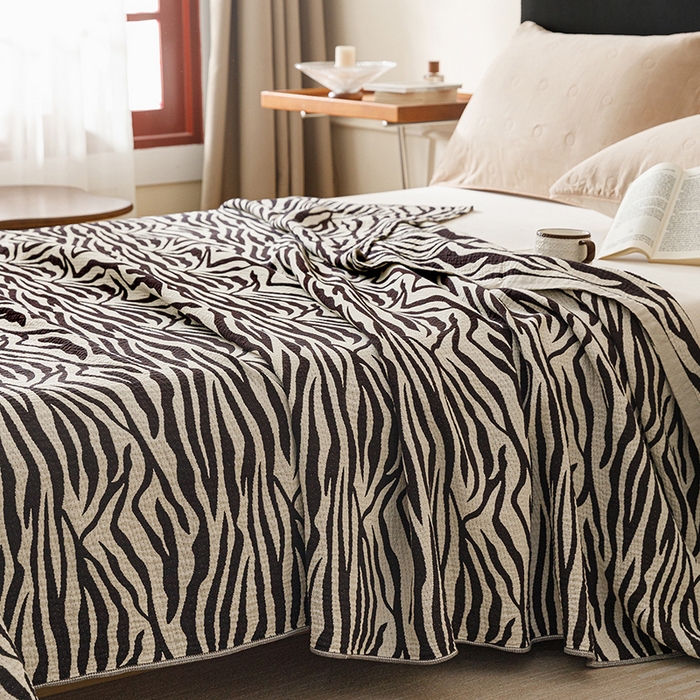 91家纺网 家纺一手货源 找家纺 悦然毛巾被 2026新款美拉德色织提花全棉纯棉纱布毛巾被夏被夏凉被空调被 简居