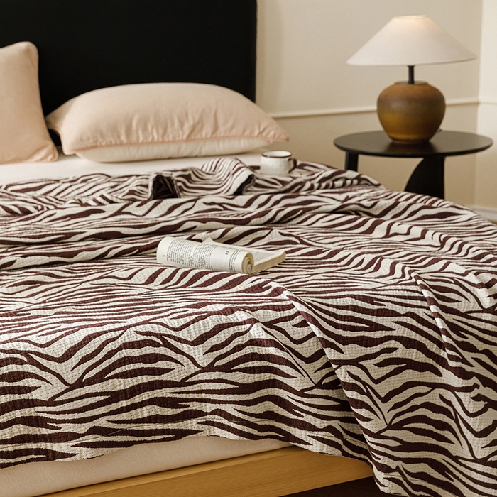 91家纺网 家纺一手货源 找家纺 悦然毛巾被 2026新款美拉德色织提花全棉纯棉纱布毛巾被夏被夏凉被空调被 简居咖