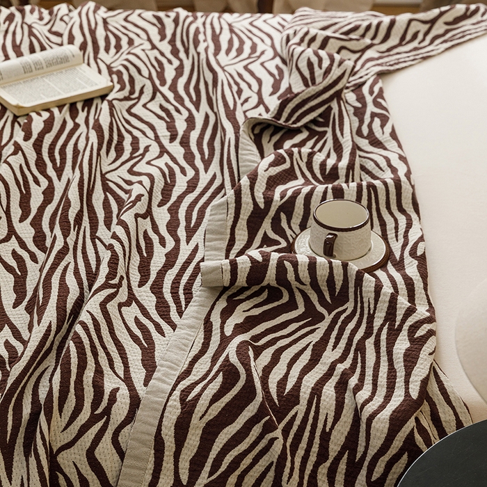 91家纺网 家纺一手货源 找家纺 悦然毛巾被 2026新款美拉德色织提花全棉纯棉纱布毛巾被夏被夏凉被空调被 简居咖