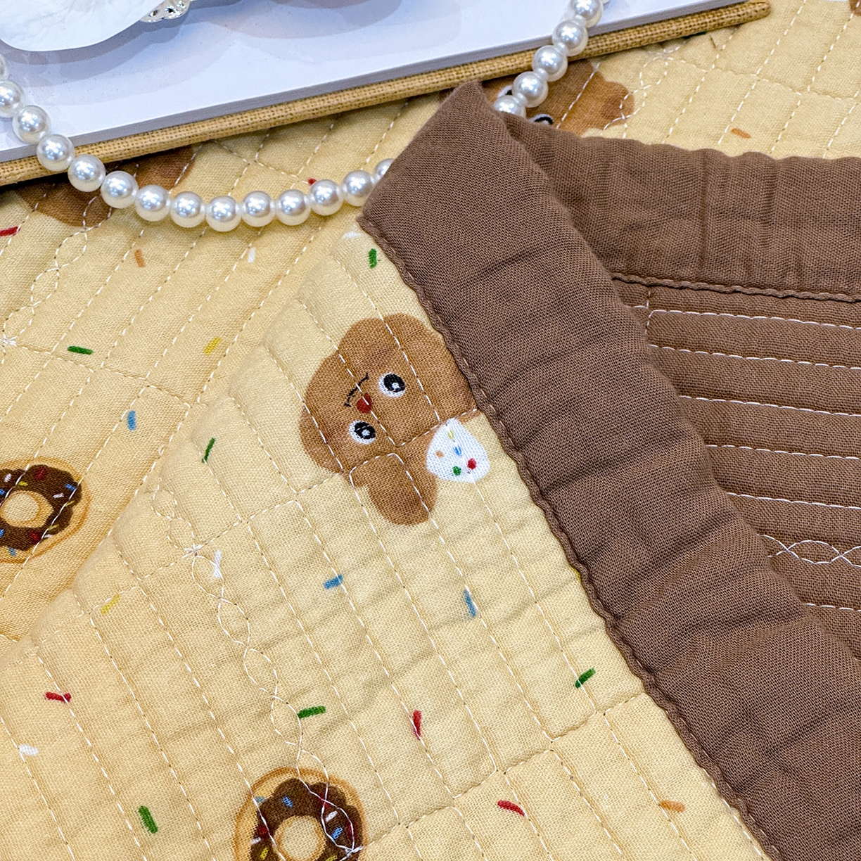 91家纺网 家纺一手货源 找家纺 床盖工厂店 2026新款全棉卡通纱布床盖三件套 嘟比熊