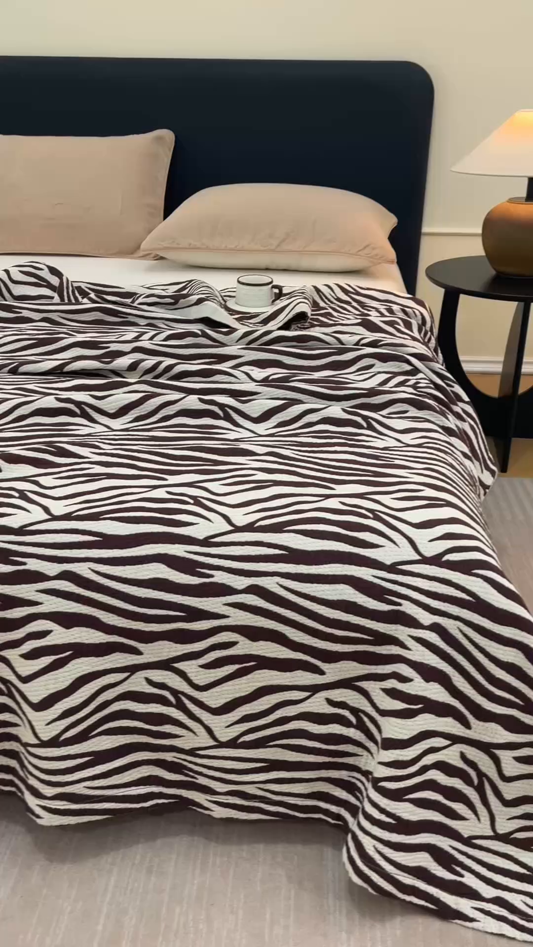 91家纺网 家纺一手货源 找家纺 悦然毛巾被 2026新款美拉德色织提花全棉纯棉纱布毛巾被夏被夏凉被空调被 简居咖