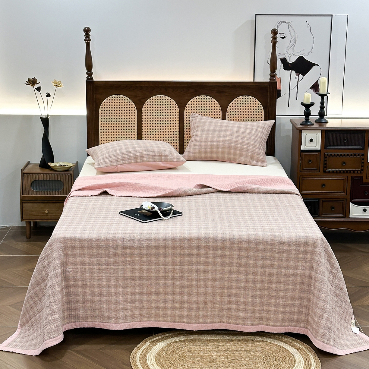 91家纺网 家纺一手货源 找家纺 （总）床盖工厂店 2026新款双面水洗全棉填充棉花床盖三件套-欧瑞系列