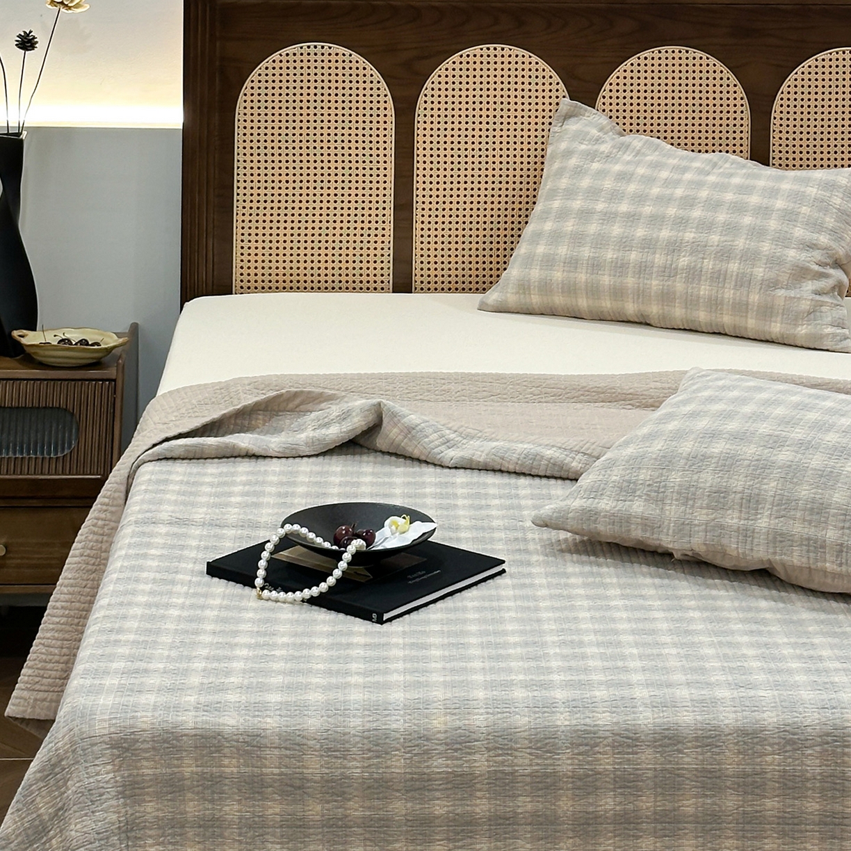 91家纺网 家纺一手货源 找家纺 床盖工厂店 2026新款双面水洗全棉填充棉花床盖三件套-欧瑞系列 欧瑞-米