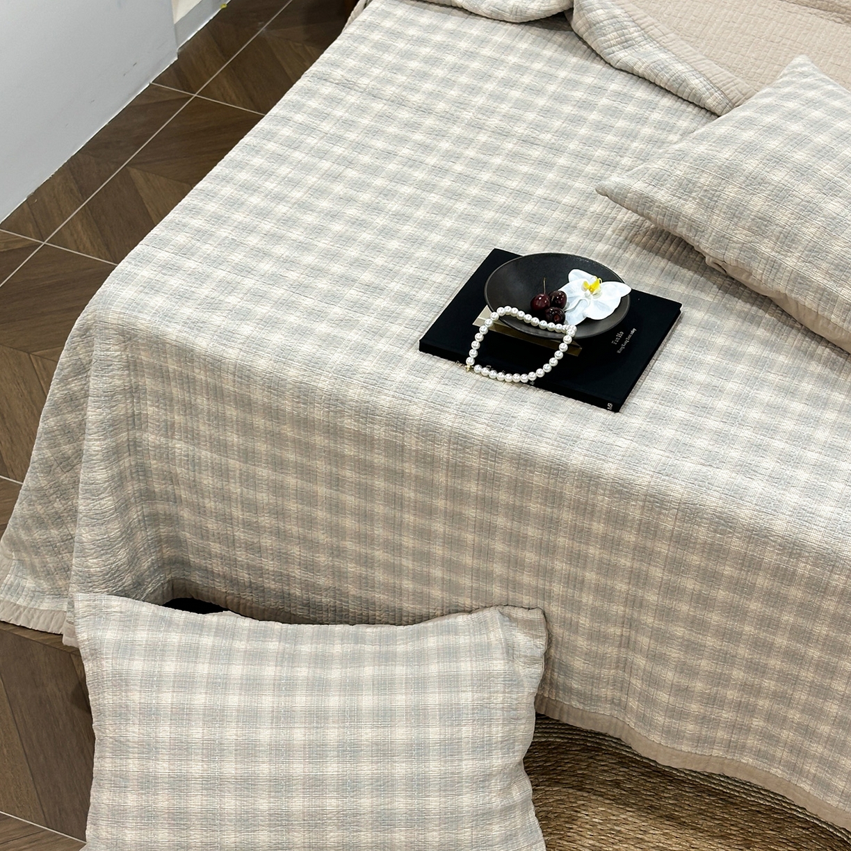 91家纺网 家纺一手货源 找家纺 床盖工厂店 2026新款双面水洗全棉填充棉花床盖三件套-欧瑞系列 欧瑞-米