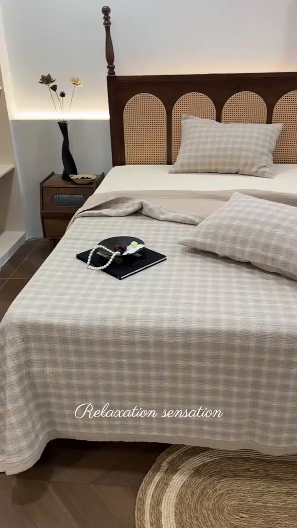 91家纺网 家纺一手货源 找家纺 床盖工厂店 2026新款双面水洗全棉填充棉花床盖三件套-欧瑞系列 欧瑞-米