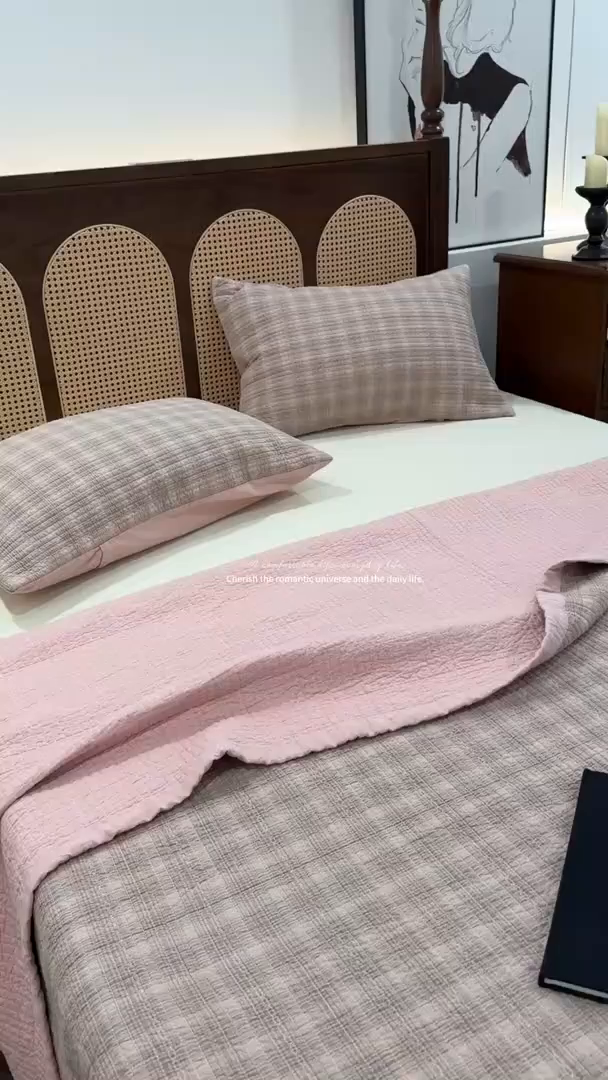 91家纺网 家纺一手货源 找家纺 （总）床盖工厂店 2026新款双面水洗全棉填充棉花床盖三件套-欧瑞系列