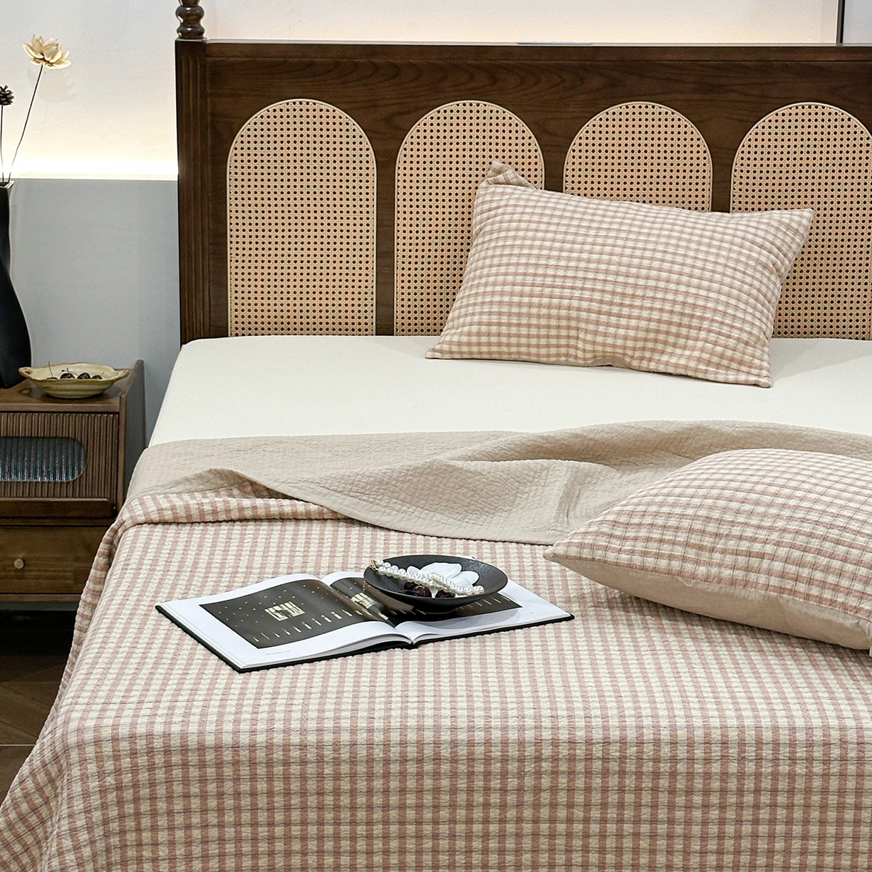 91家纺网 家纺一手货源 找家纺 （总）床盖工厂店 2026新款双面水洗全棉填充棉花床盖三件套-朵拉系列