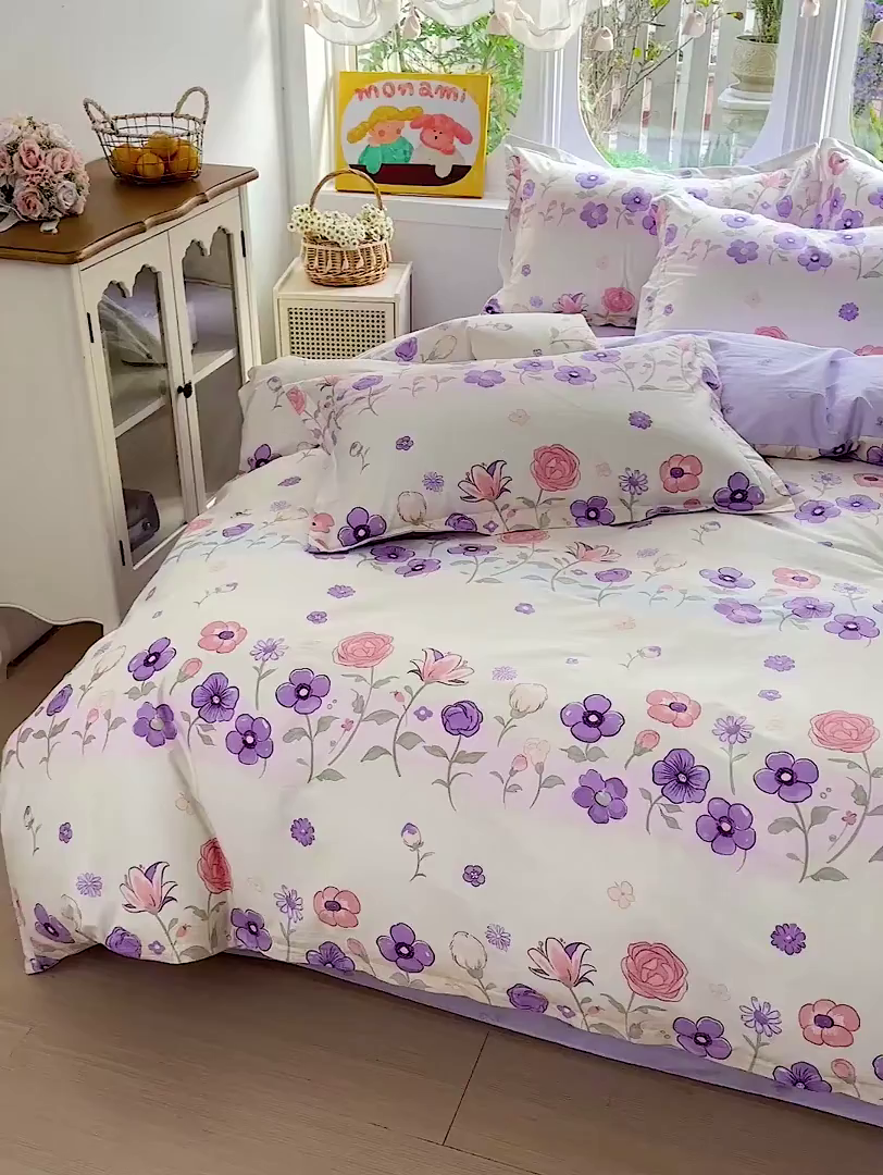 91家纺网 家纺一手货源 找家纺 （总）恩泽家纺 2026新款13372ins全棉印花四件套单品系列-四件套