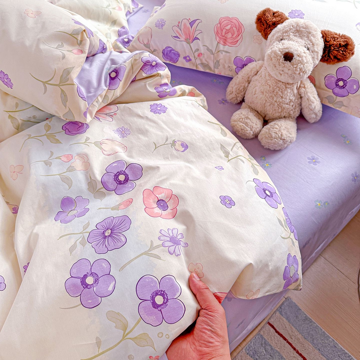 91家纺网 家纺一手货源 找家纺 （总）恩泽家纺 2026新款13372ins全棉印花四件套单品系列-四件套