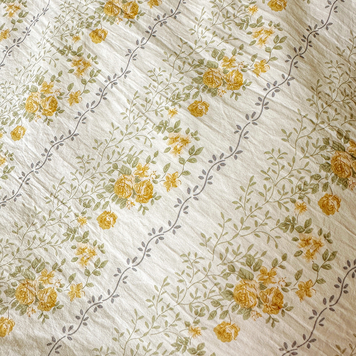 91家纺网 家纺一手货源 找家纺 韩秀家纺 2026新款A类纺棉四件套全棉花边古法水洗棉法式蕾丝花边四件套 青柠薄荷