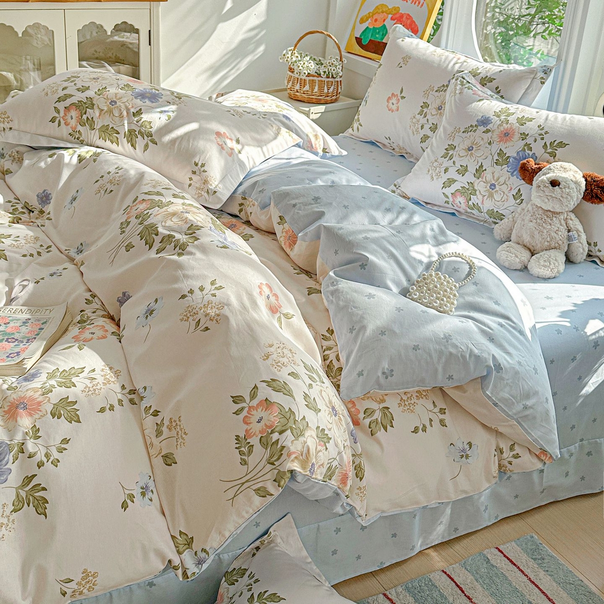 91家纺网 家纺一手货源 找家纺 （总）恩泽家纺 2026新款13372ins全棉印花四件套单品系列-四件套