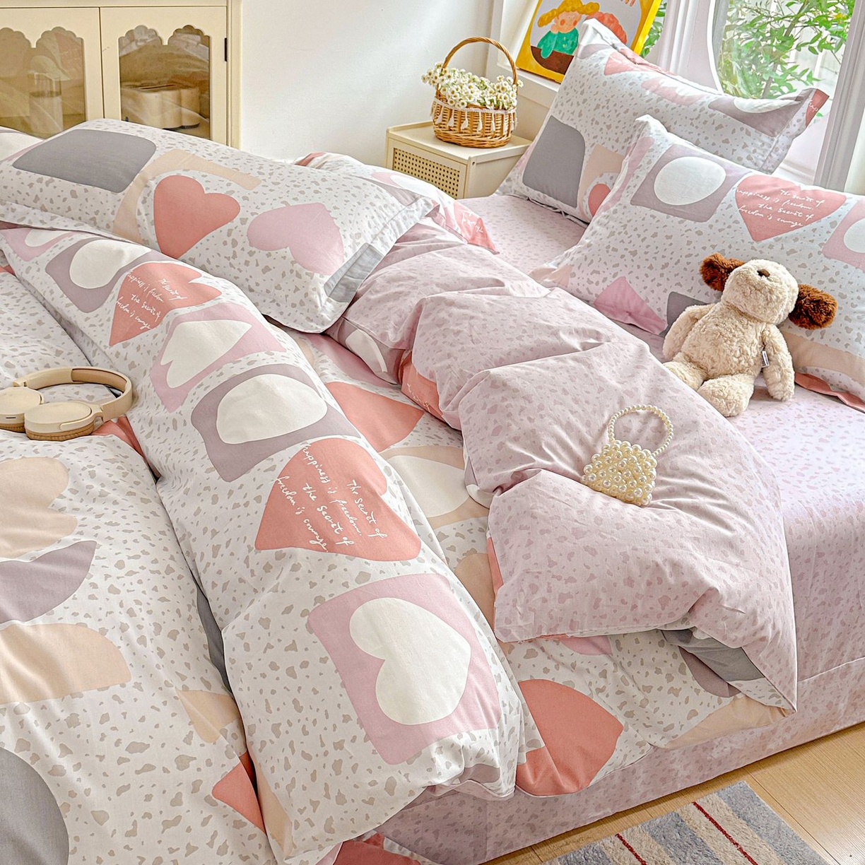 91家纺网 家纺一手货源 找家纺 （总）恩泽家纺 2026新款13372ins全棉印花四件套单品系列-四件套