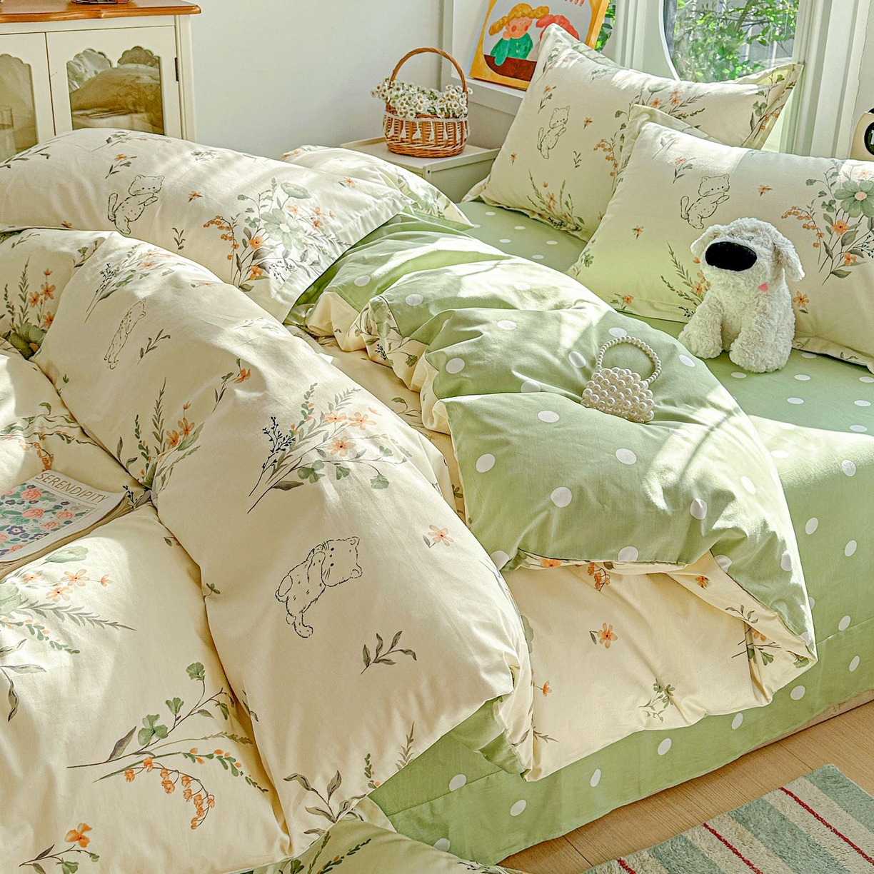 91家纺网 家纺一手货源 找家纺 （总）恩泽家纺 2026新款13372ins全棉印花四件套单品系列-四件套