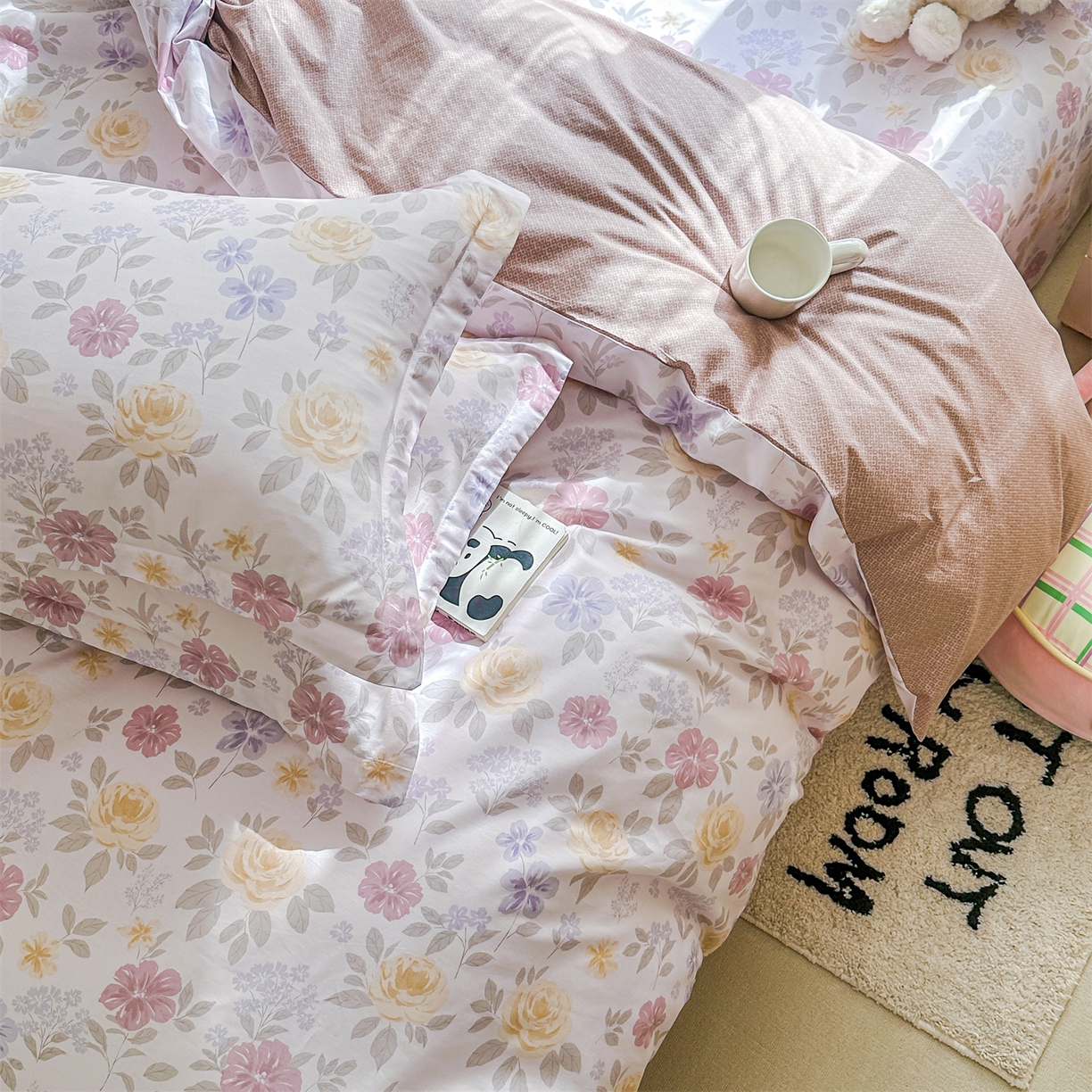 91家纺网 家纺一手货源 找家纺 帛织澜家纺 2026新款A类新疆全棉12868单品印花全棉纯棉被套系列（预留缩水，提供质检报告） 繁花似锦