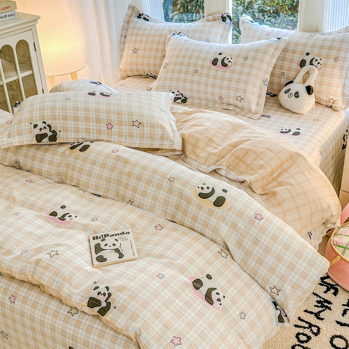 91家纺网 家纺一手货源 找家纺 帛织澜家纺 2026新款A类新疆全棉12868单品印花全棉纯棉被套系列（预留缩水，提供质检报告） 星空熊猫