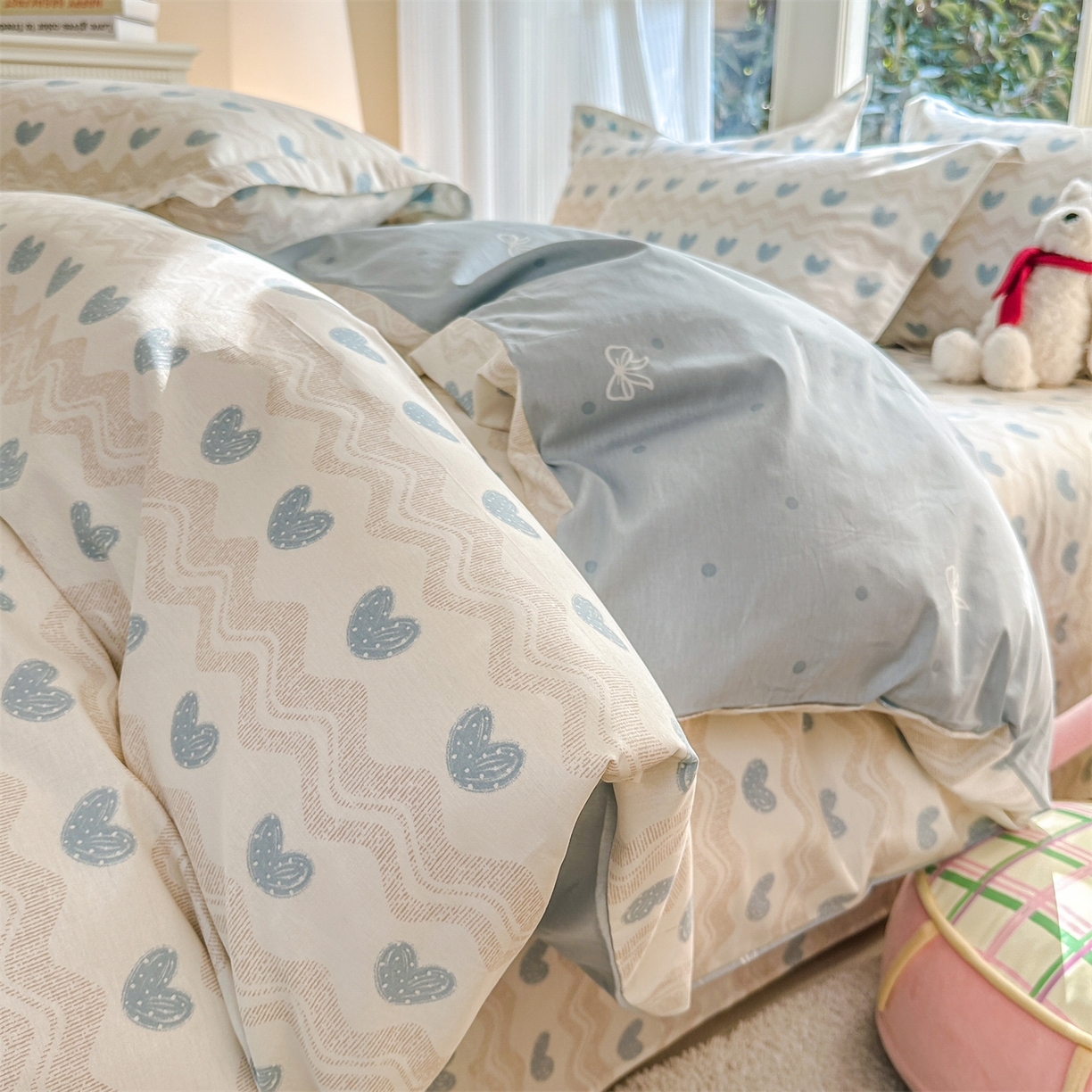 91家纺网 家纺一手货源 找家纺 帛织澜家纺 2026新款A类新疆全棉12868单品印花全棉纯棉被套系列（预留缩水，提供质检报告） 心动旋律