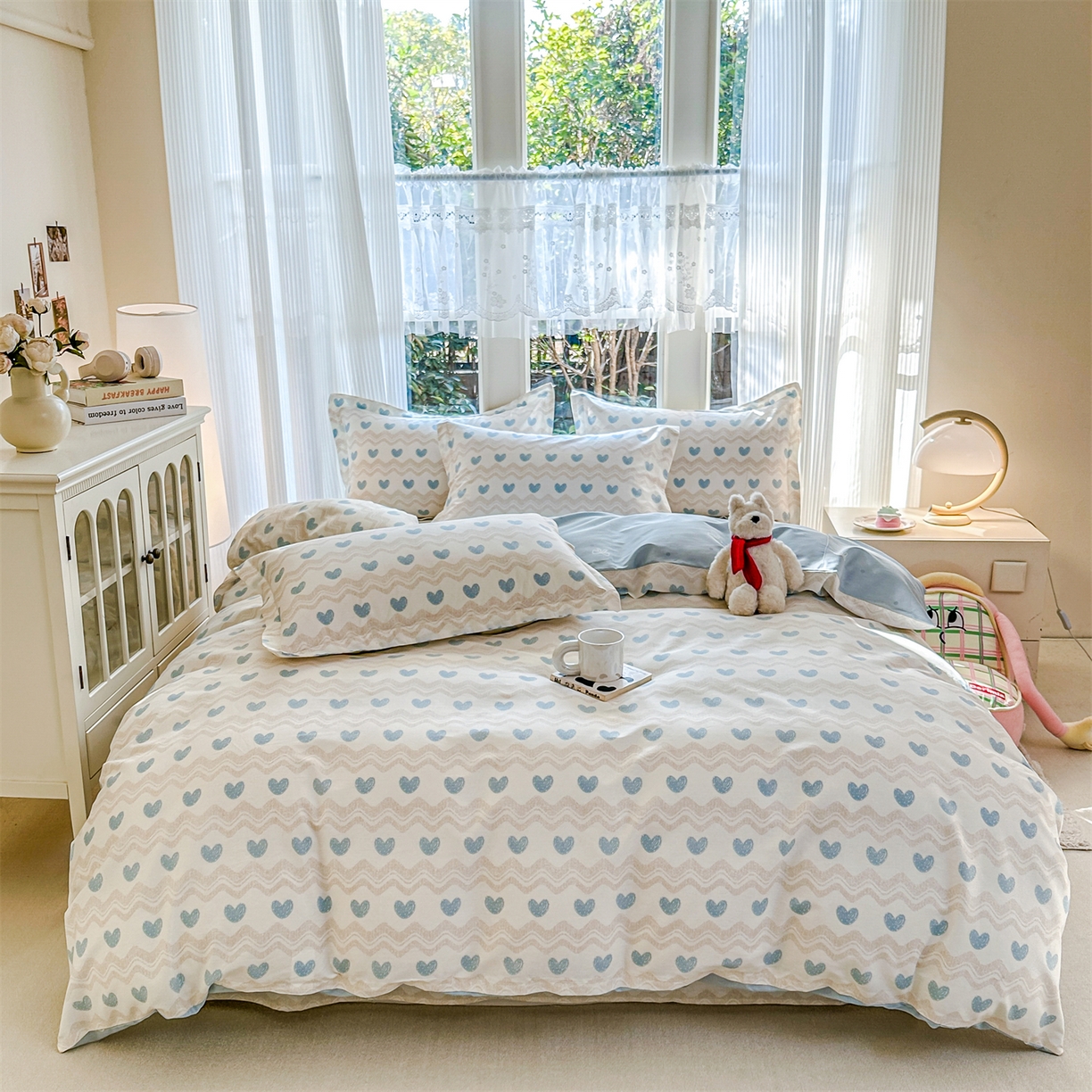 91家纺网 家纺一手货源 找家纺 帛织澜家纺 2026新款A类新疆全棉12868单品印花全棉纯棉被套系列（预留缩水，提供质检报告） 心动旋律