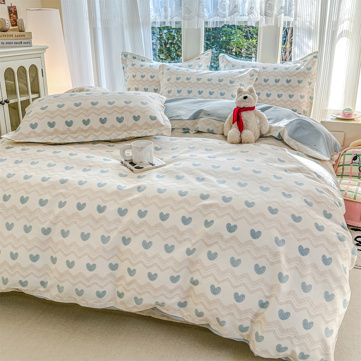 91家纺网 家纺一手货源 找家纺 帛织澜家纺 2026新款A类新疆全棉12868单品印花全棉纯棉被套系列（预留缩水，提供质检报告） 心动旋律