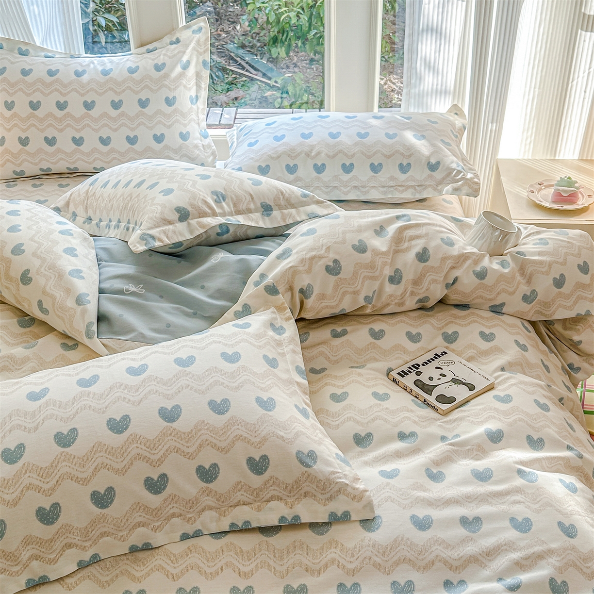 91家纺网 家纺一手货源 找家纺 帛织澜家纺 2026新款A类新疆全棉12868单品印花全棉纯棉被套系列（预留缩水，提供质检报告） 心动旋律