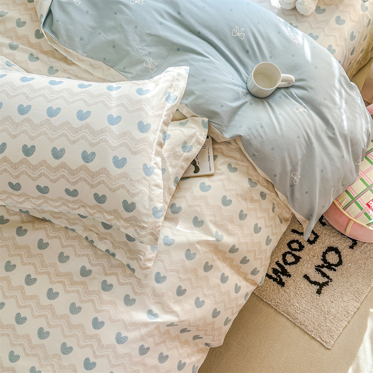 91家纺网 家纺一手货源 找家纺 帛织澜家纺 2026新款A类新疆全棉12868单品印花全棉纯棉被套系列（预留缩水，提供质检报告） 心动旋律