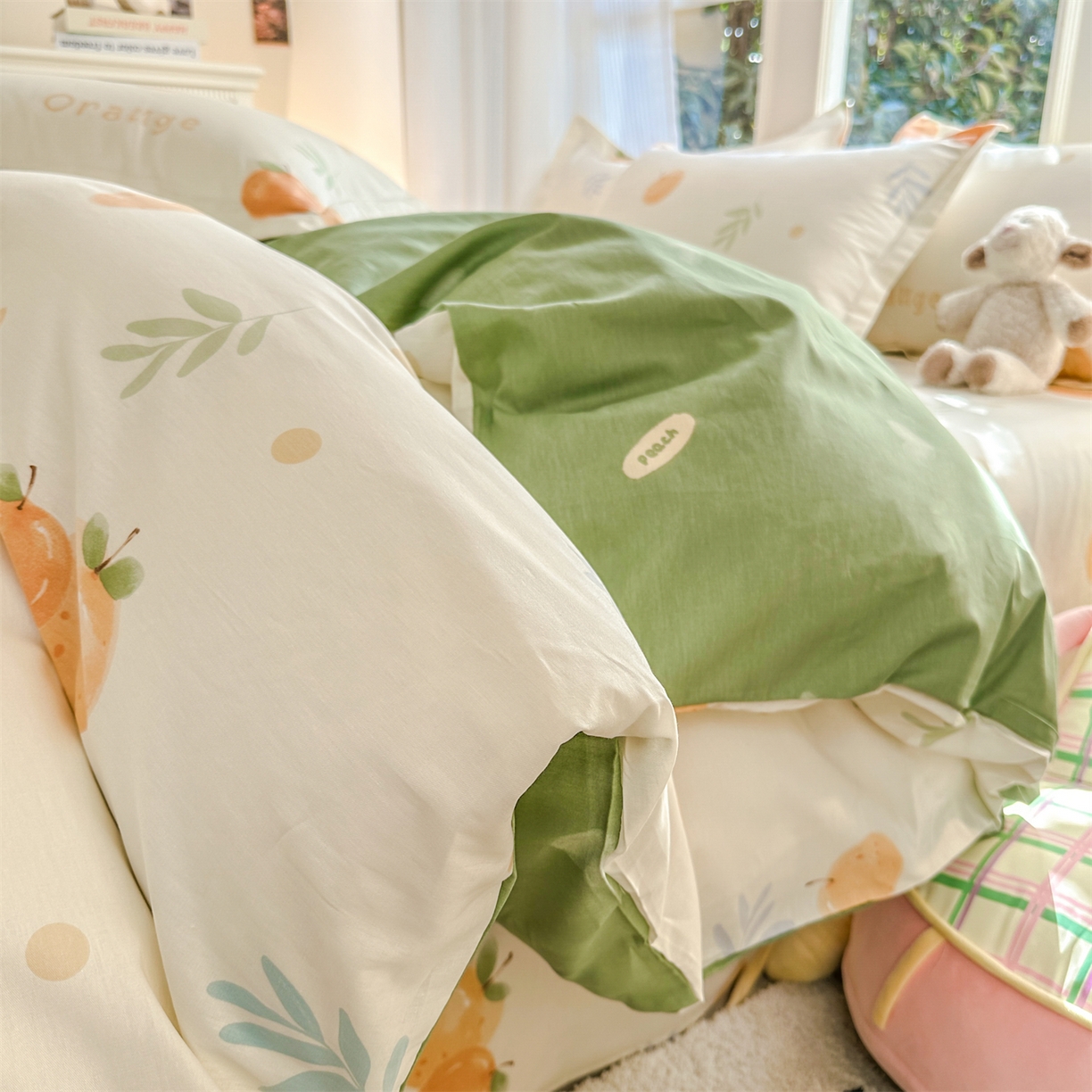 91家纺网 家纺一手货源 找家纺 帛织澜家纺 2026新款A类新疆全棉12868单品印花全棉纯棉被套系列（预留缩水，提供质检报告） 鲜橙多