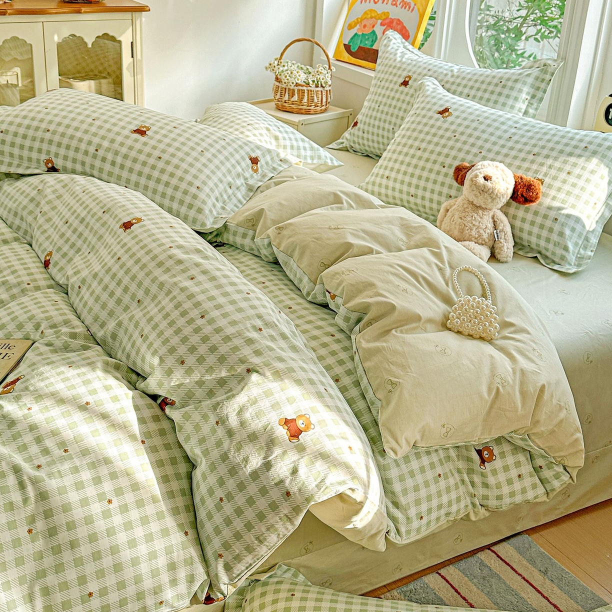 91家纺网 家纺一手货源 找家纺 （总）恩泽家纺 2026新款13372ins全棉印花四件套单品系列-四件套