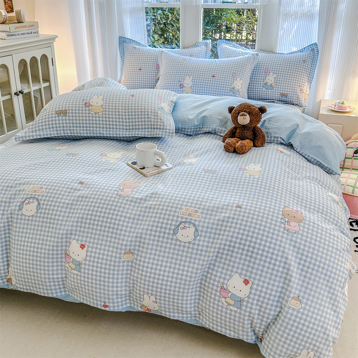 91家纺网 家纺一手货源 找家纺 帛织澜家纺 2026新款A类新疆全棉12868单品印花全棉纯棉被套系列（预留缩水，提供质检报告） 萌友聚会