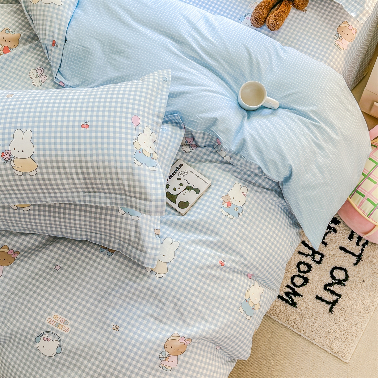 91家纺网 家纺一手货源 找家纺 帛织澜家纺 2026新款A类新疆全棉12868单品印花全棉纯棉被套系列（预留缩水，提供质检报告） 萌友聚会