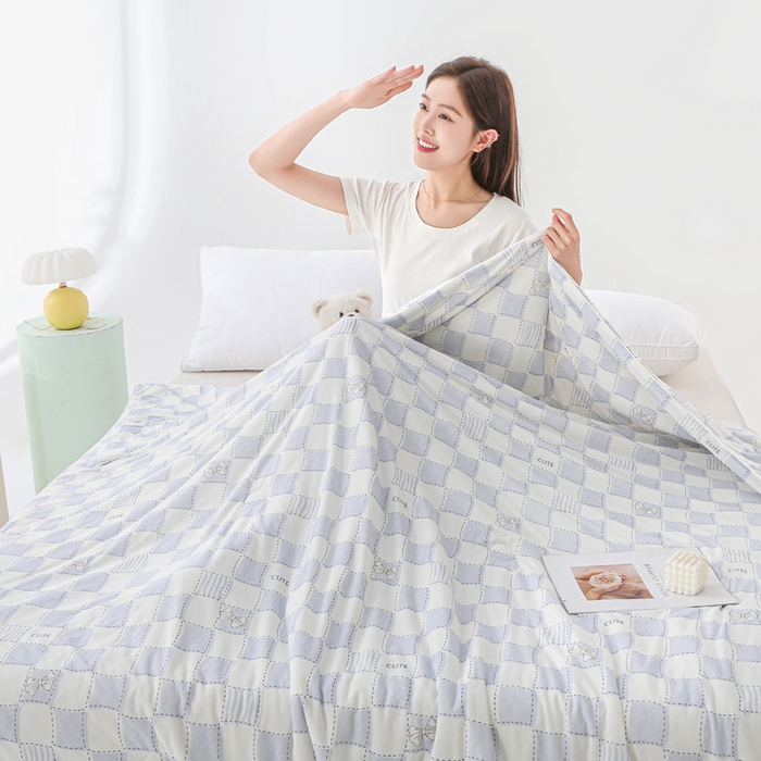 91家纺网 家纺一手货源 找家纺 （总）亚龙工厂店 2026春夏新款网销直播爆款冰皮小凉被印花款夏被