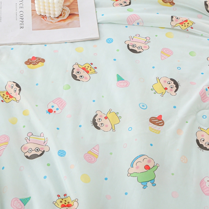 91家纺网 家纺一手货源 找家纺 亚龙工厂店 2026春夏新款网销直播爆款冰皮小凉被印花款夏被 蜡笔小新