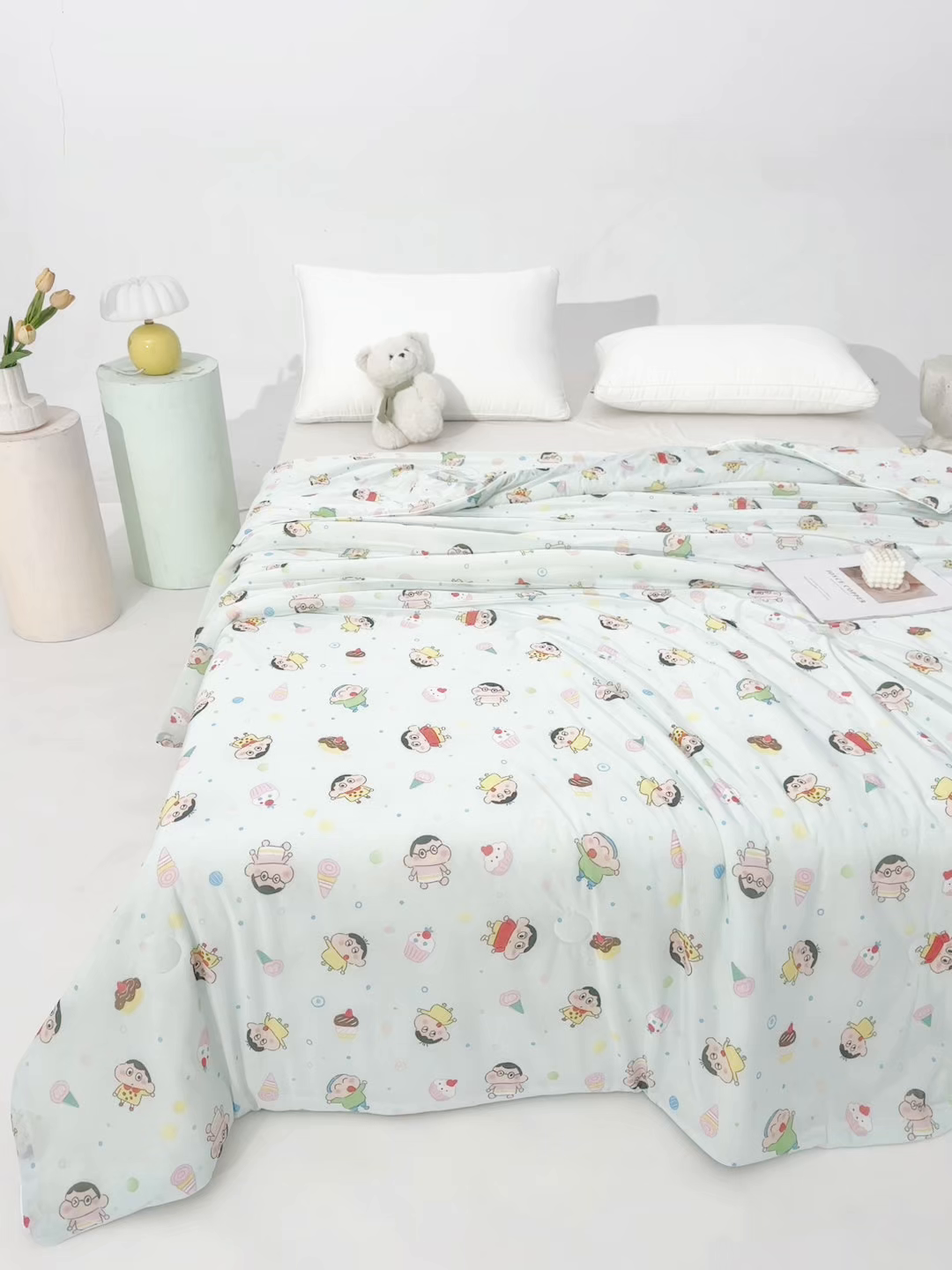 91家纺网 家纺一手货源 找家纺 亚龙工厂店 2026春夏新款网销直播爆款冰皮小凉被印花款夏被 蜡笔小新