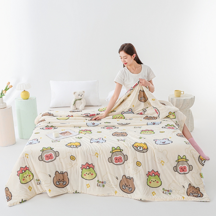 91家纺网 家纺一手货源 找家纺 亚龙工厂店 2026春夏新款网销直播爆款冰皮小凉被印花款夏被 瑞迪