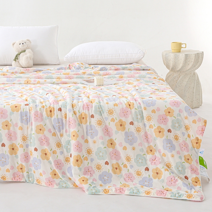 91家纺网 家纺一手货源 找家纺 亚龙工厂店 2026春夏新款网销直播爆款冰皮小凉被印花款夏被 芯语