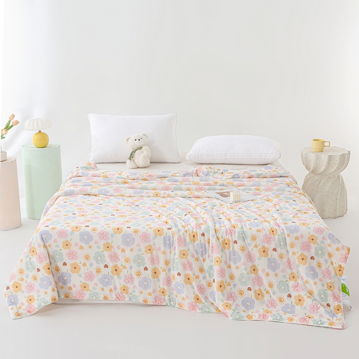 91家纺网 家纺一手货源 找家纺 亚龙工厂店 2026春夏新款网销直播爆款冰皮小凉被印花款夏被 芯语