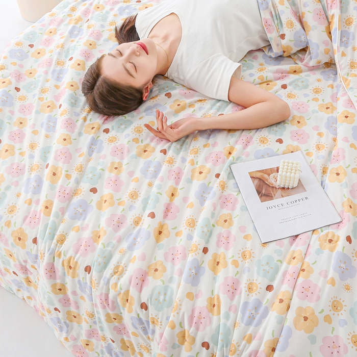 91家纺网 家纺一手货源 找家纺 亚龙工厂店 2026春夏新款网销直播爆款冰皮小凉被印花款夏被 芯语