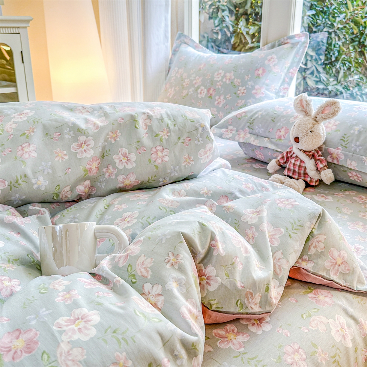 91家纺网 家纺一手货源 找家纺 帛织澜家纺 2026新款A类新疆全棉12868单品印花全棉纯棉被套系列（预留缩水，提供质检报告） 恋恋花开