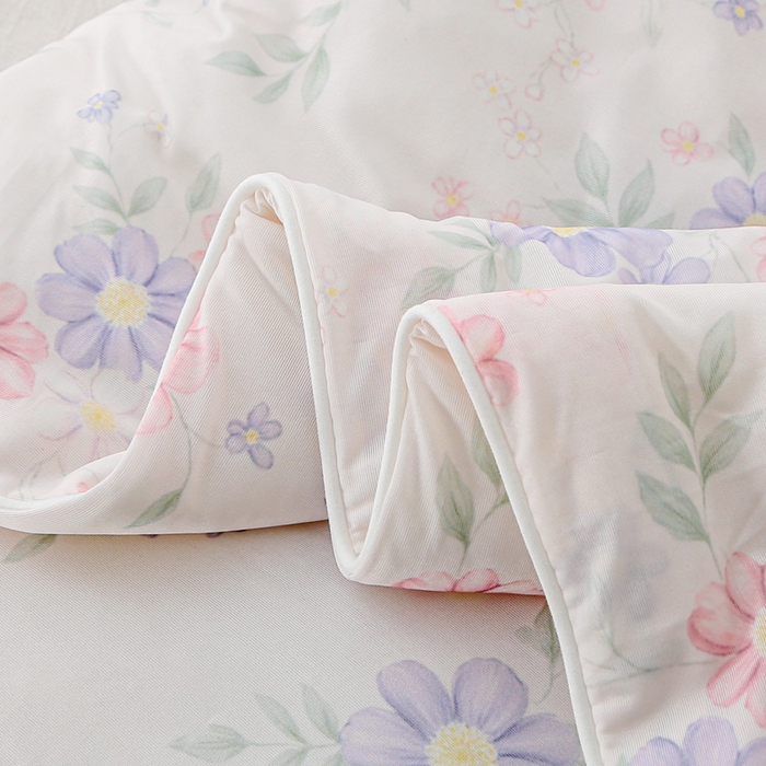 91家纺网 家纺一手货源 找家纺 亚龙工厂店 2026春夏新款网销直播爆款冰皮小凉被印花款夏被 幽兰-粉