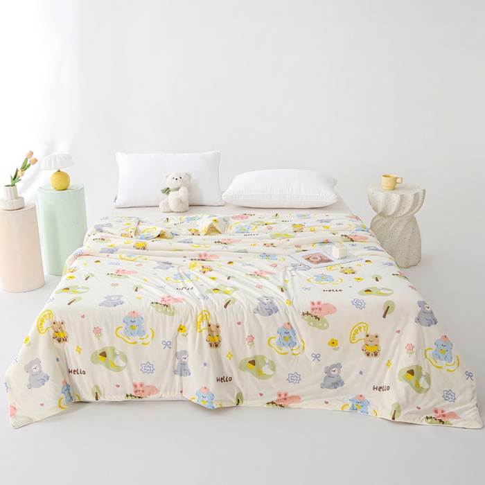 91家纺网 家纺一手货源 找家纺 亚龙工厂店 2026春夏新款网销直播爆款冰皮小凉被印花款夏被 尤克拉-米