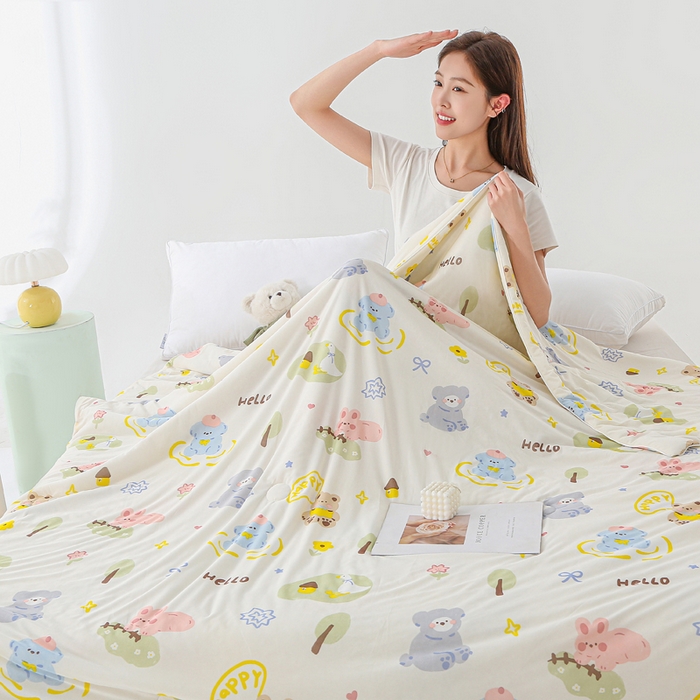 91家纺网 家纺一手货源 找家纺 亚龙工厂店 2026春夏新款网销直播爆款冰皮小凉被印花款夏被 尤克拉-米