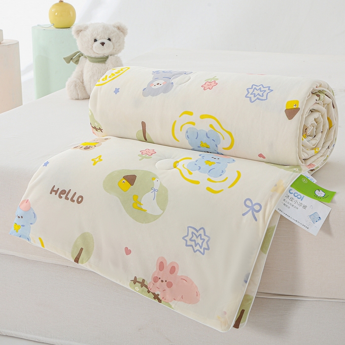 91家纺网 家纺一手货源 找家纺 亚龙工厂店 2026春夏新款网销直播爆款冰皮小凉被印花款夏被 尤克拉-米