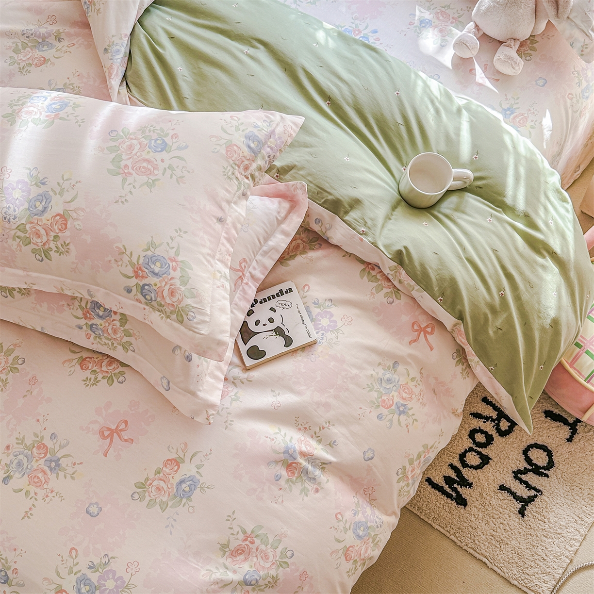 91家纺网 家纺一手货源 找家纺 帛织澜家纺 2026新款A类新疆全棉12868单品印花全棉纯棉被套系列（预留缩水，提供质检报告） 静听花语