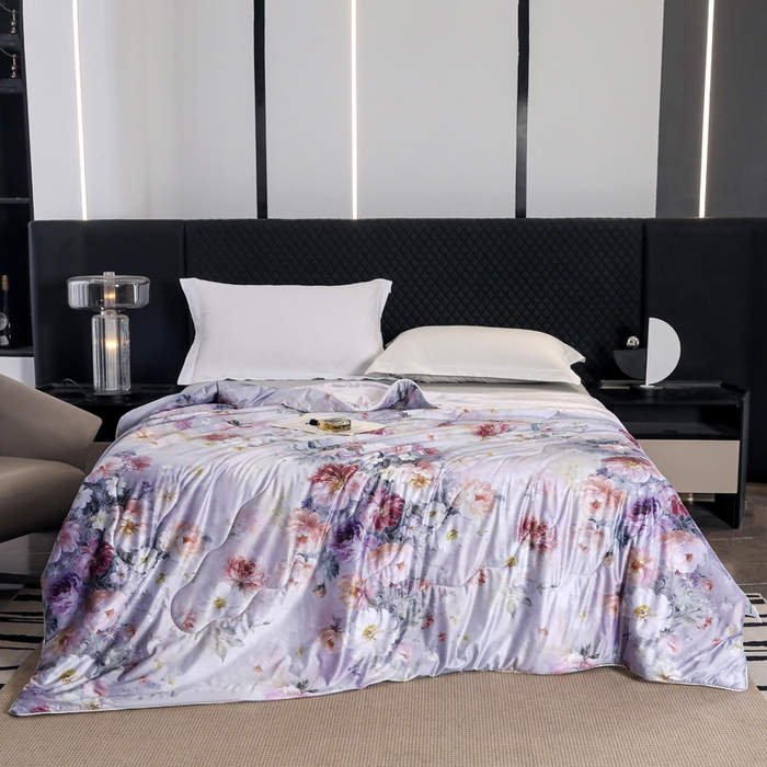 91家纺网 家纺一手货源 找家纺 （总）亚龙工厂店 2026春夏新款直播网销爆款油光丝数码印花锦氨凉感被呱呱被夏被